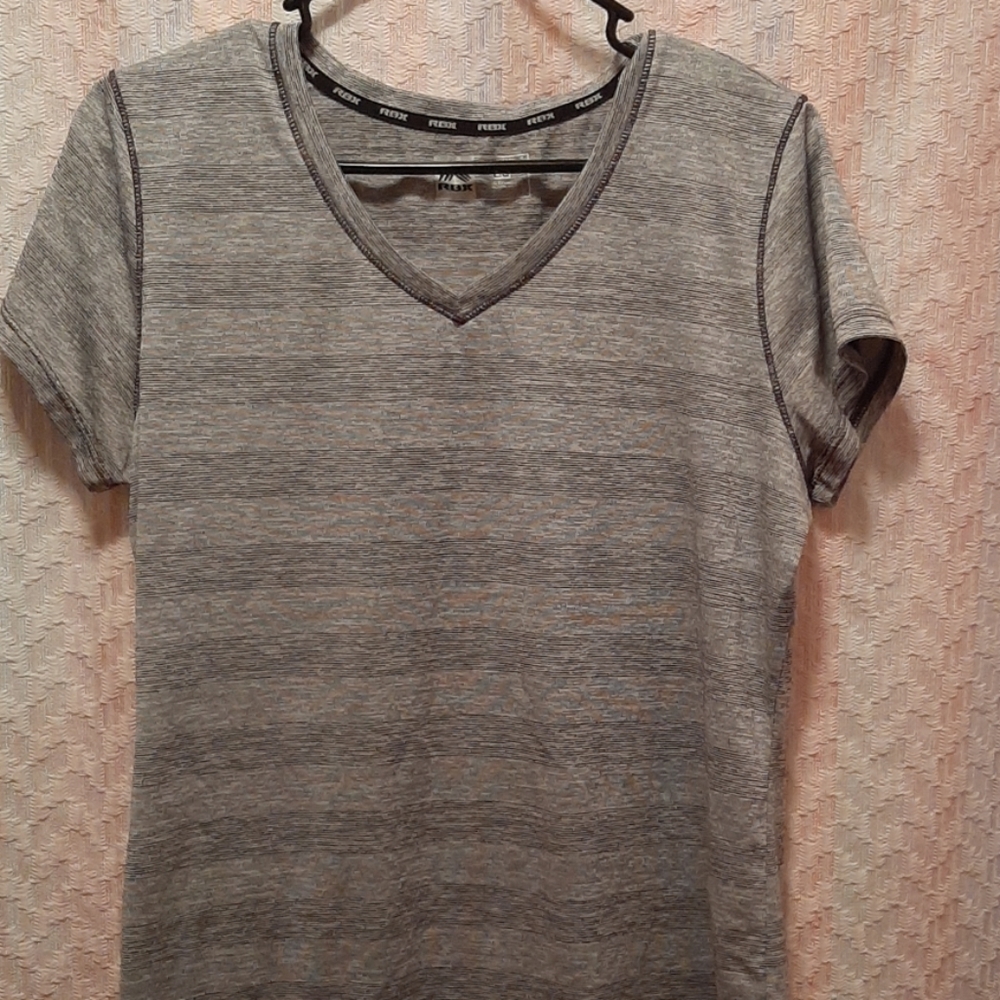ā ļøRBXā Active X-dri Moisture Wicking Performance Grey Stripe Tee